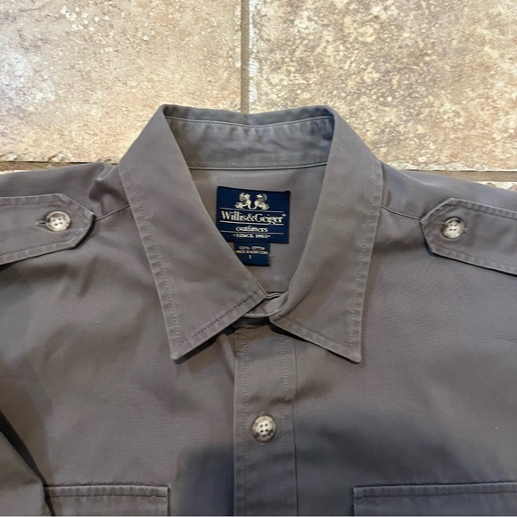 Willis & Geiger Mens Gray Safari Outdoor/Hunting Button Down Shirt- Size Large - Picture 3 of 10